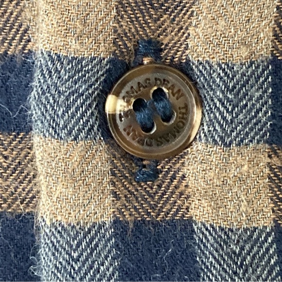 Thomas Dean Mens Padded Plaid Shirt Jacket Navy Front Button Closure - Picture 11 of 15